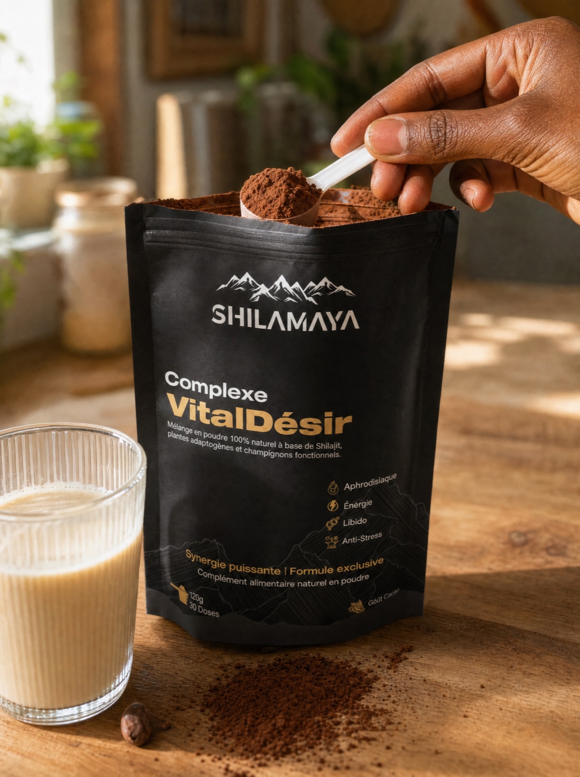 La poudre cacao VitalDésir à la cuillère doseuse